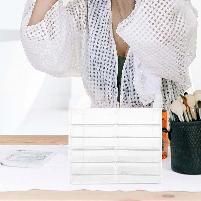 Acrylic Eyelash Storage Holder 10-layer False Eyelash Organizer Case Suitable for Travel and Display
