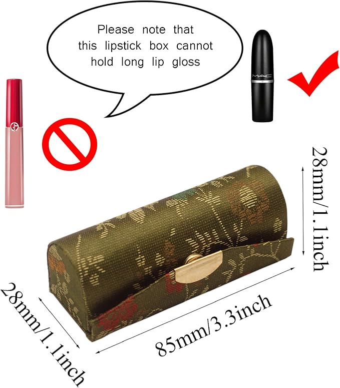 MIAO JIN 12PCS Lipstick Case with Mirror Bulk, Small Lipstick Holder for Purse, Storage Box Mini Floral Jewelry Cosmetic Case (Random Color)