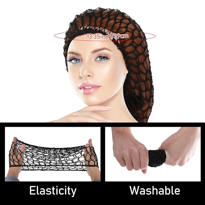 Mesh Rayon Knit Snood Hat Crochet Hair Wraps Sleep Cap Large Hair Cover Ornament Accessory