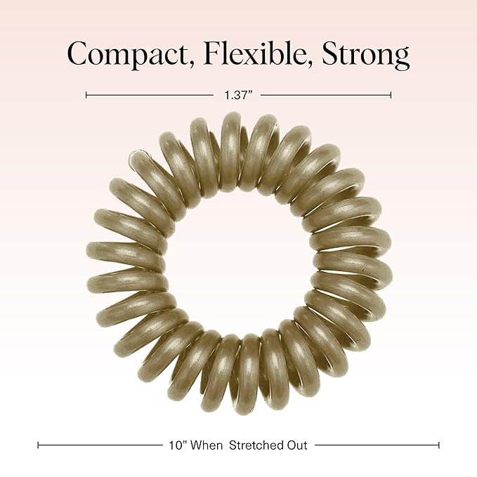 Kitsch Spiral Hair Ties for Women – Coiled Plastic Hair Ties No Damage, Ponytail Holders for Thick and Thin Hair – Creaseless and Dent-Free, Phone Cord Style | Ideal Gifts for Women - Blonde, 8Pcs