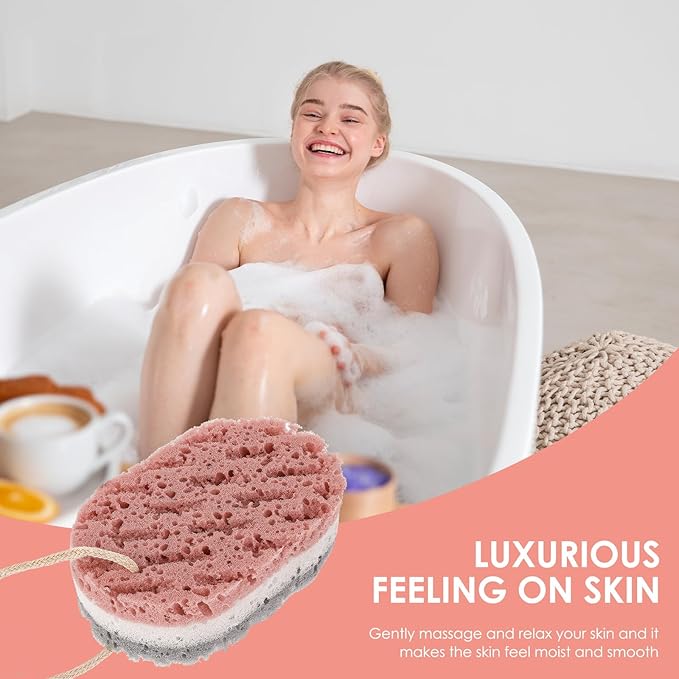 3PCS Bath Sponge for Women Soft Bath Sponge Gentle Sponge Loofah Body Scrubber Shower Sponge for Body Wash Bathroom Deep Cleansing Bathing Sponge Bathing Accessories 3 Colors Large Size
