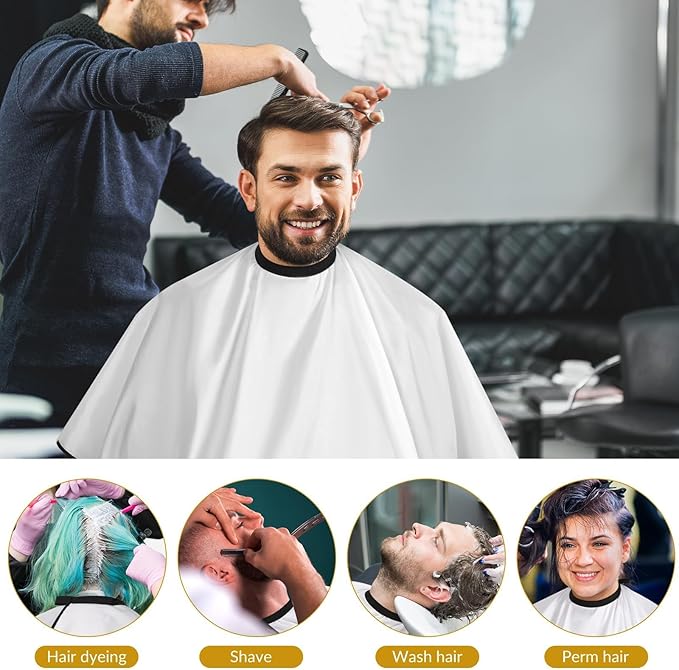 hair cutting cape set, salon barber cape with duster brush and disposable barber neck strip Salon Barber Cape for Men, Women