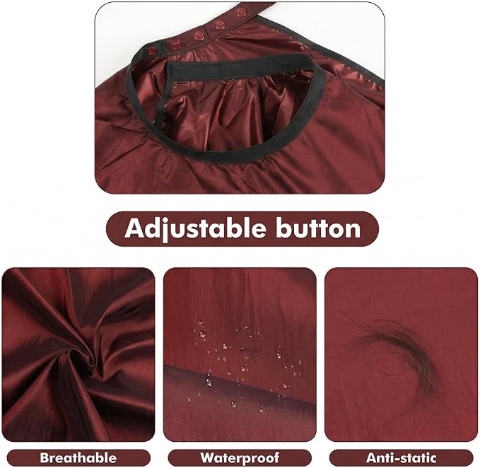 hair cutting cape set, salon barber cape with duster brush and disposable barber neck strip Salon Barber Cape for Men, Women