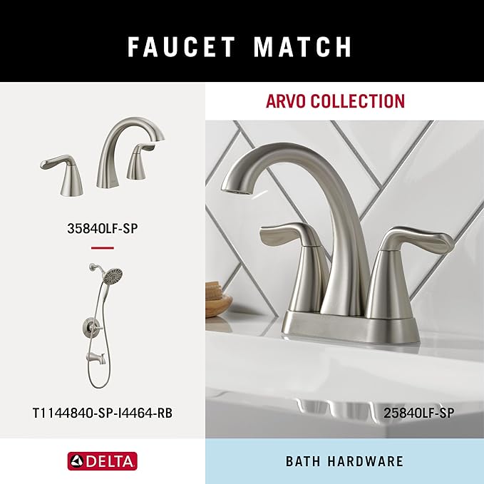 Delta ARV35-DN Arvo Double Towel Hook Bath Hardware Accessory in Brushed Nickel