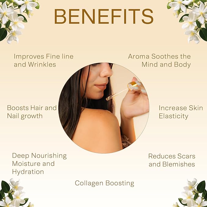 SAFA Vanillé Oil - Organic Oil for Face, Body, Hair, Nails & Aromatherapy | Vanilla Extract & Jasmine Petals - Essential Oil for Diffusers | After Shower Body Oil | Skin Moisturiser (4 Fl Oz)