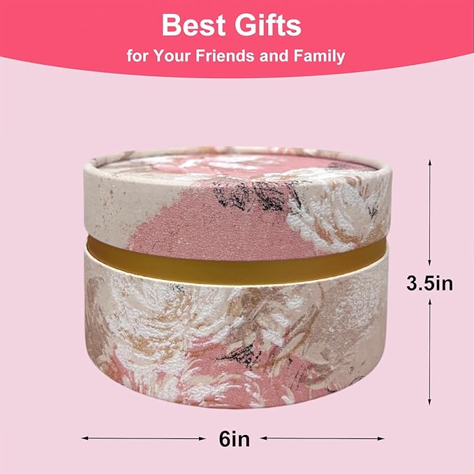 Powder Puff and Container, Large 6'' Body Powder Puff for Dusting Powder, Women Powder Puff with Storage Jar for Bath, Body Powder Applicator and Oversize Powder Puffs (Charming Pink)