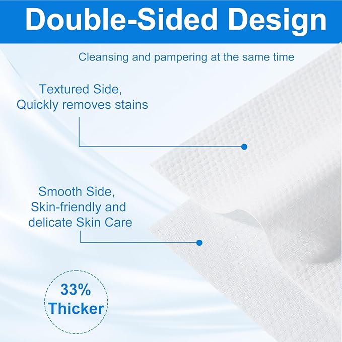 Disposable Face Towels, 240 Count Ultra Soft and Thick Cotton Facial Towels for Sensitive Skin, Dry Wipes Face Tissues Towelettes for Cleansing, Makeup Remover and Skincare