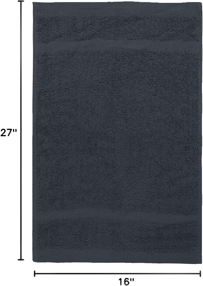 Avalon Towels Salon Towel - Grey Hand Towels Bulk Pack of 24 - 100% Cotton Absorbent Spa, Facial & Gym Towel for Working Out - 16x27 Inches (Not Bleach Proof)