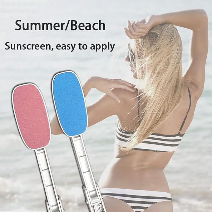 Back Cream Aid,Cream Applicator for The Back,Foldable Lotion Applicator with Long Handle,Cream Aid for Back Sun Cream, Self Tanning Back Applicator (Pink)