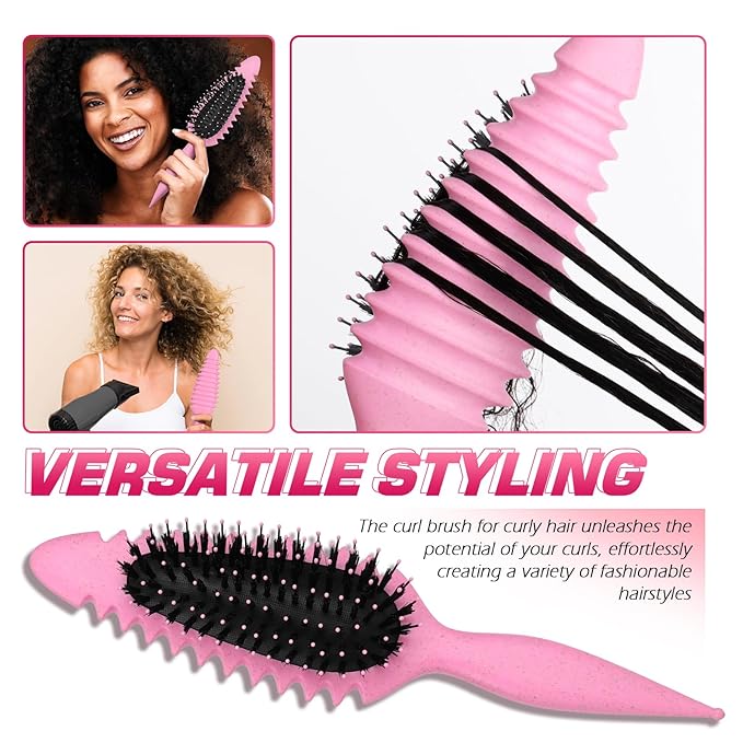 Candy Brush Curl Defining Hair Brush for Effortlessly Detangling Shaping and Styling Curls, Curl Brushes with EdgeLift for All Wet or Dry Hair Types for Women and Girl, Reduce Pulling and Frizzing