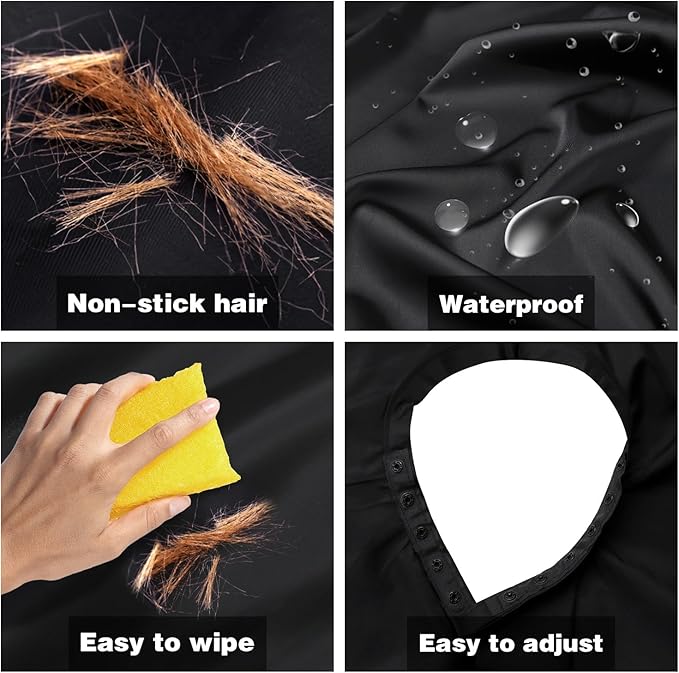 Professional Salon Barber Cape for Men/Women - Hairdressing Waterproof Hair Cutting Cape with Adjustable Snap Closure,Salon
