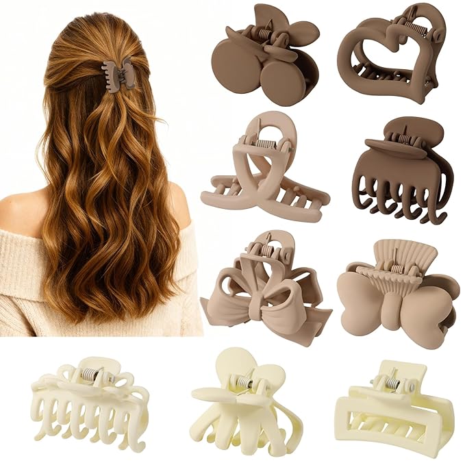 9 PCS Small Hair Clips for Toddler Girls, Cute Mini Claw Clips for Thin Fine Hair, 1.5 Inch Matte Tiny Jaw Clips for Women Kids, Strong Hold Non Slip Hair Accessories, Multi-Styles