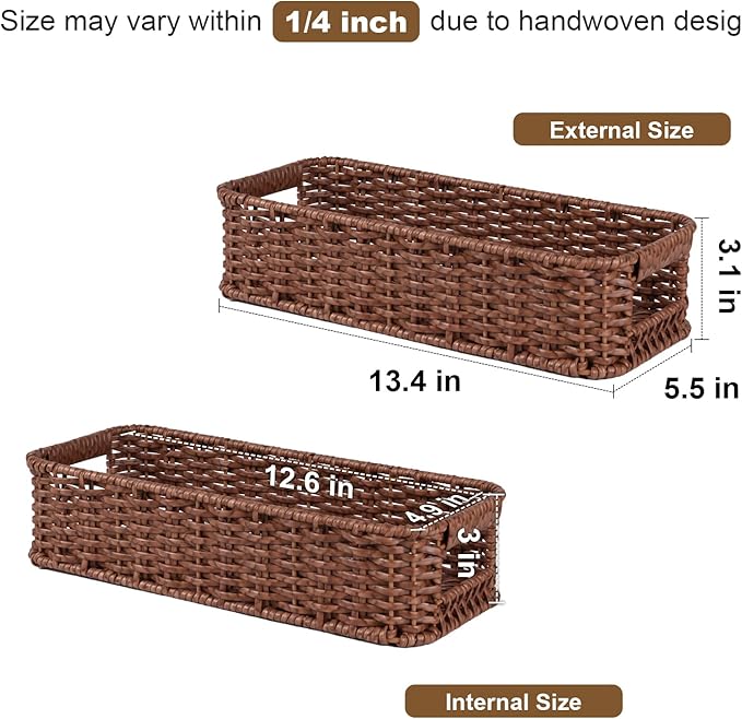 Water-Resistant Toilet Paper Basket: Tank Topper Organizer Brown Handwoven Modern Natural Style