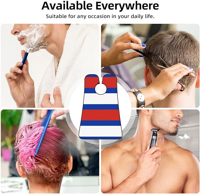 Russian Flag Print Beard Bib Apron For Men, Beard Hair Catcher For Men Shaving Trimming,Beard Cape Cloth, Black