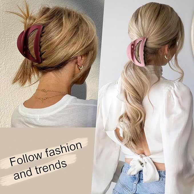 6Pcs Silicone Hair Claw Clips for Women, Mellow Flexible Hair Clip No Normal Hard Plastic Material,Non-Slip Strong Hold Durable Won't Break Cozy Claw Clips for Thick Hair
