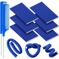 WILLBOND 60 Pieces Flexible Curling Rods Hair Curlers Rollers Twist Flexi No Heat Rods Rollers for Long Short Hair Women(0.3 x 7 Inch,Navy Blue)