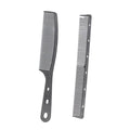 2 Pcs Black Metal Comb, Stainless Steel Fine Tooth Comb, Anti Static comb, Heat Resistant, Professional Barber Comb Set, hair combs for men, Wood Grain Design