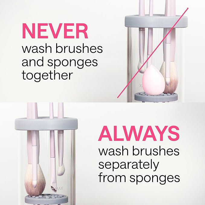 2-in-1 Electric Makeup Brush Cleaner Machine - Clean and Dry Makeup Brushes & Tools & Sponges Automatically - Makeup Brush Dryer & Makeup Brush Washer Combined