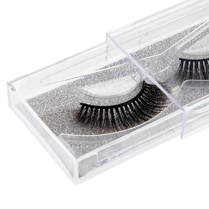 Stockroom Plus Empty Clear Eyelash Storage Case - Protect & Organize False Eyelashes - Store Magnetic Lashes & Lash Clusters - Travel Makeup Case Organizer - 30 Pack, Silver, 4.4 x 2 in