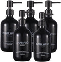 Shampoo and Conditioner Dispenser(5Pack) 16.9oz Refillable Shampoo and Conditioner Bottles,Dispenser for Shower (Black)