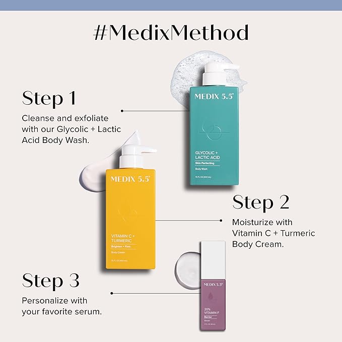 MEDIX Vitamin C Cream + Niacinamide Brightening Body Lotion | Anti Aging Moisturizer Vitamin C Lotion For Women & Men To Soften The Look Of Dark Spots, Wrinkles, & Uneven Looking Skin Tone, 2-Pack