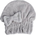 HOPESHINE Microfiber Hair Towel Cap for Women Wet Short or Long Curly Hair Super Absorbent Quick Dry Turbans Anti Frizz Great Gift for Women and Girls (Grey, 1)
