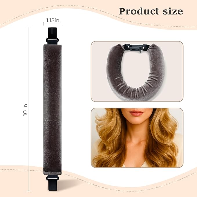 Heatless Hair Curler Set – 4PCS Velvet Overnight Blowout Rods for Heatless Curls, Jumbo Flexible Curling Rods to Sleep In, No Heat Curling Tools for Natural Waves and Curls