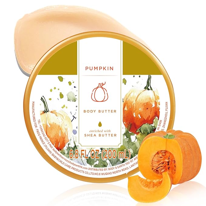 Princess Belle Pumpkin Body Butter, Body Moisturizer for Dry Skin, Natural Shea Body Butter for Mens and Womens Body Care-Deep Moisturizing and Softening-200ml(6.8 floz)