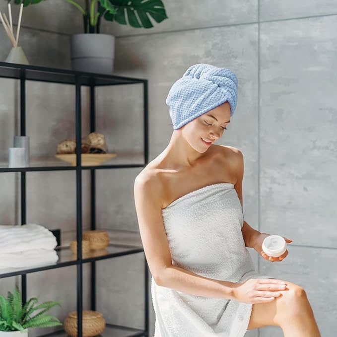 3Pcs Hair Towel Caps, Fast Drying Hair Drying Caps Towel Turban Wrap, for Speedy Drying, Styling, and Deep Conditioning, Travel-Friendly and Lightweight, for Wet Hair Women