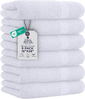 DAN RIVER 6-Pack Premium Hand Towels (16x28 Inches) - 100% Cotton, Ultra Soft, Lightweight, Highly Absorbent Towels for Bathroom, Spa, Gym, Salon, Hotel, and Travel - White