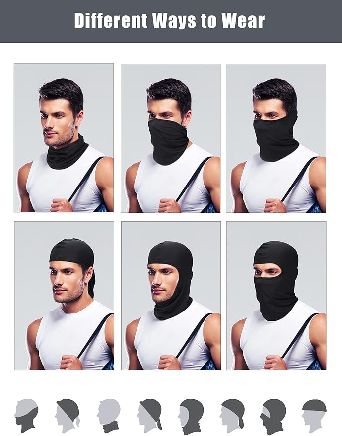 SATINIOR 6 Pcs Ski Mask Cover Balaclava Full Face Mask Summer Face Cover UV Windproof Balaclava for Men Women Outdoor Sports