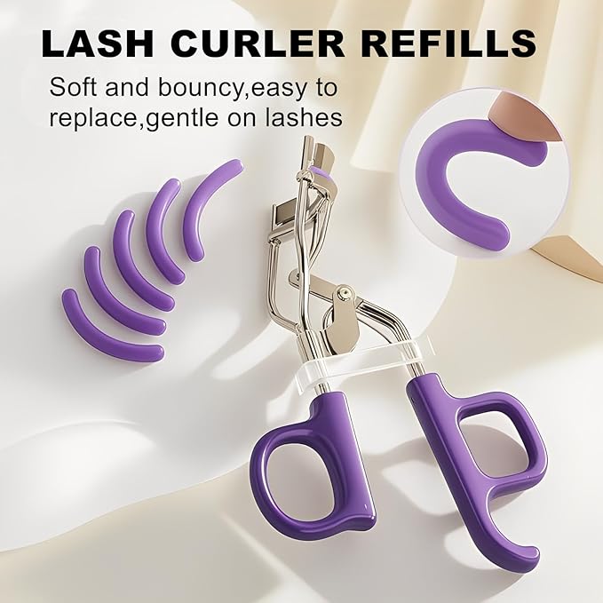 36Pack Purple Compatible with Kaasage Eyelash Curler Refills, Silicone Rubber Eye lash Curlers Refill Compatible with Kaasage Eyelash Curler.