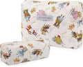 2PC Makeup Bag Set, Cute Cosmetic Bag for Women Girls, Floral Coquette Aesthetic Toiletry Bag, Travel Make Up Organizer Bag (Cat Print)