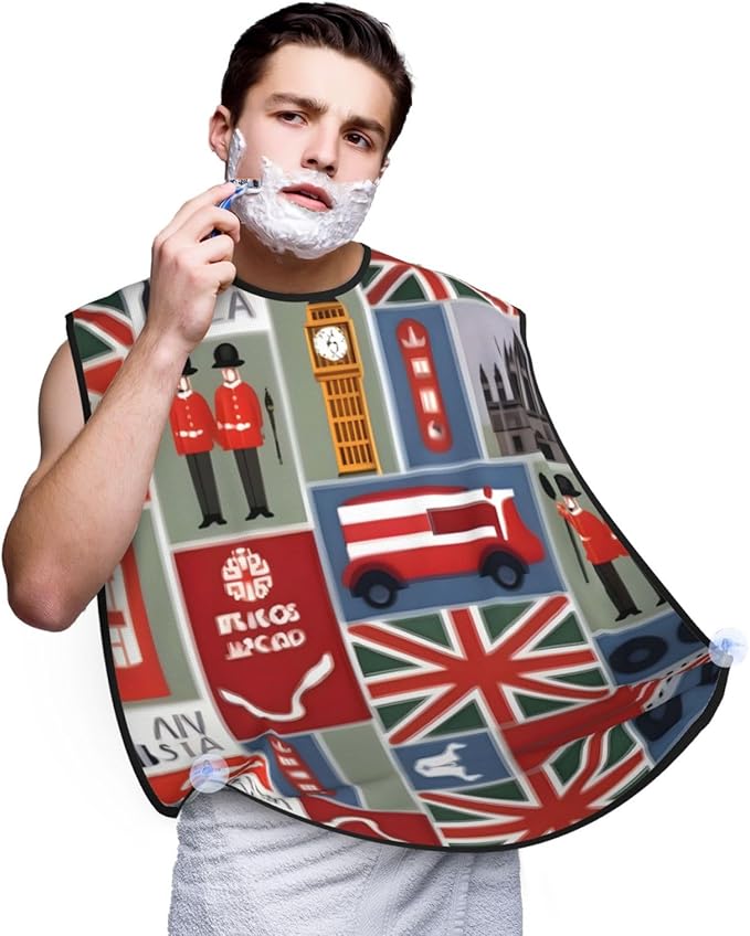Three Dachshunds Print Beard Bib Shaving Apron, Beard Hair Trimming Cape Gift For Dad