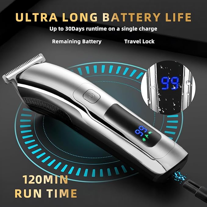 Beard Trimmer for Men, 20 Length Settings, 14-in-1 Cordless Grooming Kit, Waterproof Electric Razor for Men, Hair Trimmer, Nose Hair Trimmer, Cordless Hair Clippers with Travel Bag for Blade Storage