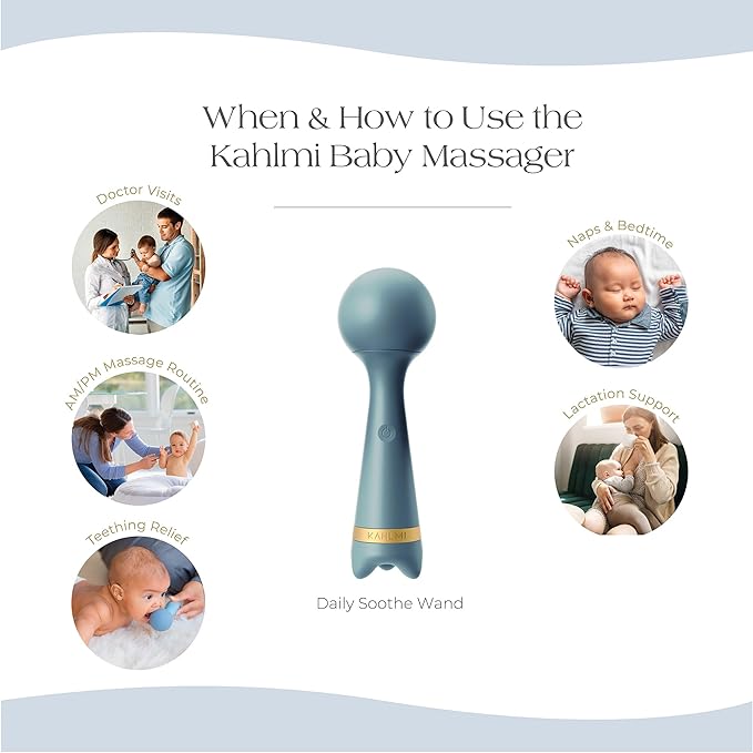 Kahlmi Baby Massager for Baby Constipation, Gas Relief, Colic Calm, and Baby Sleep Aid, Edible-Grade Silicone Baby Soother Single Unit