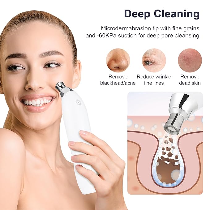 Diamond Microdermabrasion Machine, 7 Suction Modes Professional Microdermabrasion Machine with Airbrush, Blackhead Remover Facial Dermabrasion Device for Salon Personal Home Travel Use