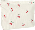 Cute Makeup Pouch for Women Cherries Small Make Up Bag for Purse Zipper Makeup Cosmetic Bags Pouches for Purse Aesthetic Travel Toiletrybags,Red Cherry Cute