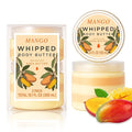 Princess Belle Mango Whipped Shea Body Butter, Body Moisturizer for Dry Skin, Smell Good, Mango Gifts for Women-2 Pack (3.4floz + 6.8 floz)