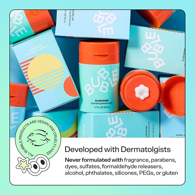 Bubble Skincare Fresh Start Gel Cleanser - Gentle Exfoliating Face Wash for Oily Skin - Formulated with Aloe Vera Juice + Caffeine to Protect and Soothe Complexion (50ml) (Pack of 2)