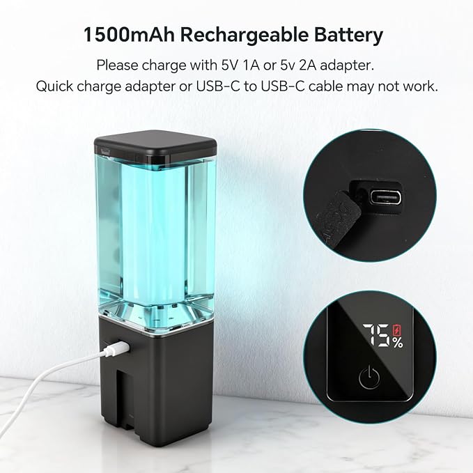 LAOPAO Automatic Soap Dispenser Wall Mount Rechargeable Liquid Soap Pump for Kitchen, Touchless Soap Dispenser for Dish/Hand/Shower Soap, Home & Commercial, 540ml, Black