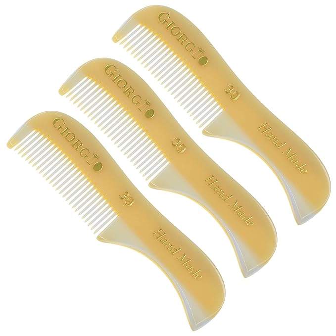 Giorgio G39 Extra Small Men's Fine Toothed Beard and Mustache Comb for Facial Hair Grooming and Styling. Add this pocket comb to your hair styling accessories, Saw-Cut and Hand Polished