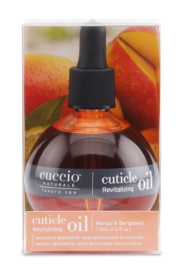 Cuccio Naturale Mango & Bergamot Revitalizing Cuticle Oil, Lightweight Fast-Absorbing Hydrating Nail & Cuticle Conditioner, Cold-Pressed Oils + Vitamin E, 2.30 Fl Oz