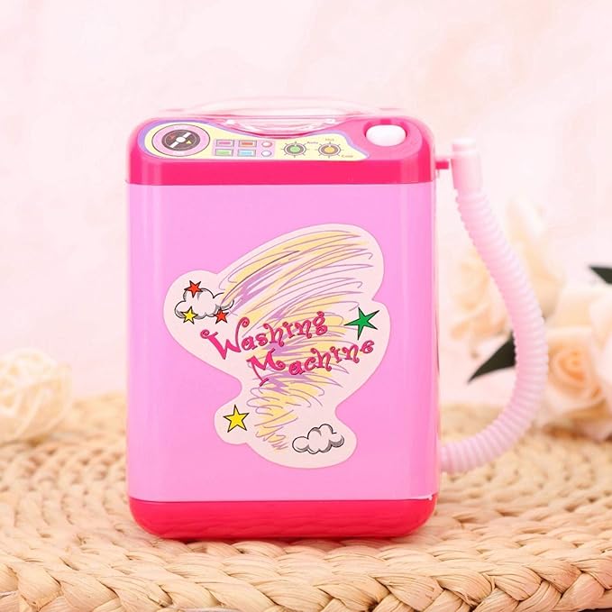 Makeup Washing Machine, Simulation Mini Makeup Brush Cleaner Electric Make Up Sponge Puff Cleaner Device Automatic Cosmetic Tool for Girls and Women