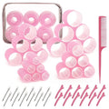 4 Sizes Hair Rollers for Women Set - 50 Pcs Hair Curler Rollers with Clips, Self Grip Hair Rollers for Long, Short Hair and Bangs, 25mm, 36mm, 48mm, 60mm, Pink