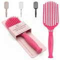 Premium Tangle Buster Brush – Soft Nylon Travel-Friendly Bristles – Long Durable Rubber Handle – Ideal for Wet and Dry Hair & Easy Grooming, Pink Color