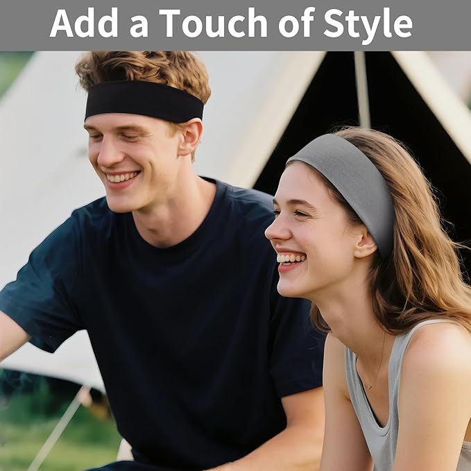 12 Pack Sports Headbands for Women, Non-Slip Elastic Soft Hair Bands, Fashion Hair Warp for Workout, Yoga, Running, Fitness (4 Neutral colors)