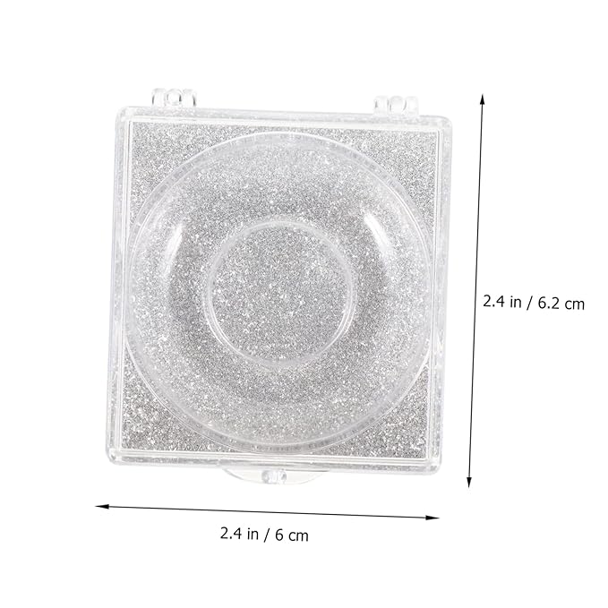 6pcs Eyelash Storage Boxes Square Glitter Eyelash Packaging Cases Unique Silver Card Design for Easy Viewing and Protection