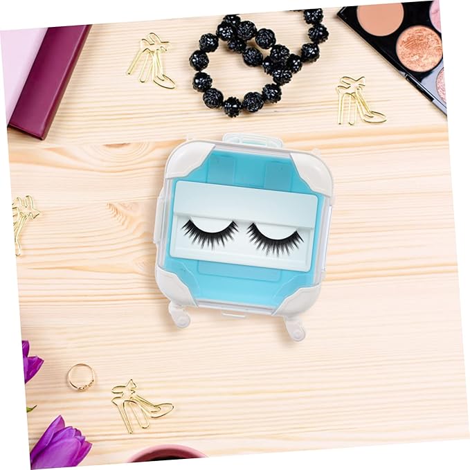 GALPADA Creative Eyelash Storage Box Handle Travel Makeup Organizer for False Eyelashes Portable Case for Lash Clusters and Accessories for Women