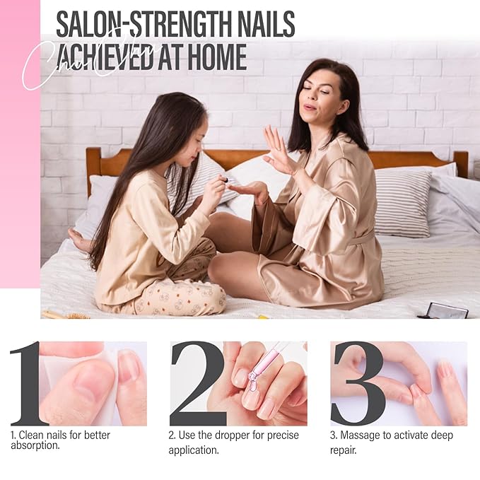 CHUCHU Nail Cuticle Oil Strengthener - Peach Scent Repair Growth Moisturizing Treatment - Natural Jojoba Vitamin B & E for Dry Cracked Nails